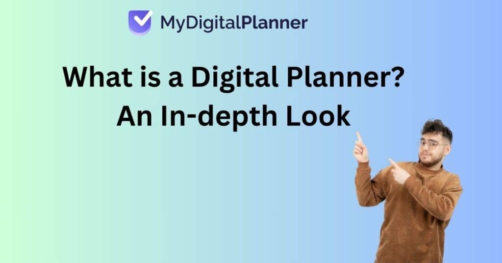 Man Indicating Digital Planner